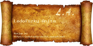 Ledofszky Anita névjegykártya