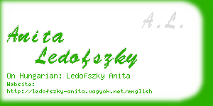 anita ledofszky business card